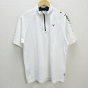 G■ツアーステージ/TOURSTAGE モックネックハーフジップシャツ/ゴルフウェア【LL】白系/men's/50【中古】■