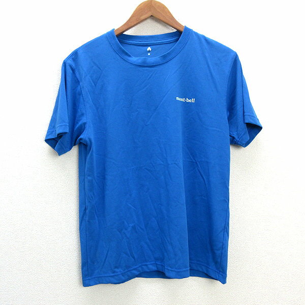 s■モンベル/mont-bell WIC.T ワンポイントロゴ #1114110/速乾 Tシャツ【M】青/MENS/19【中古】