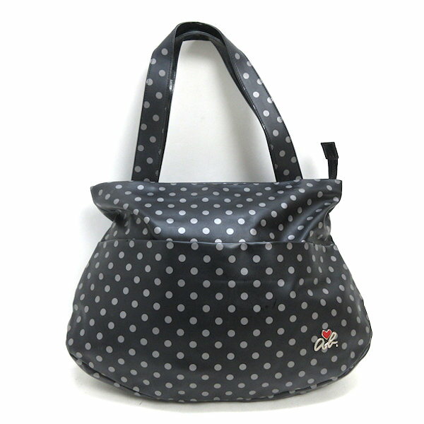 k■アニエスベー/agnes b. VOYAGE ドット柄 トートバッグ ハンドバッグ/黒/BAG/LADIES■88【中古】