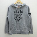 G■ネスタ/NESTA ビッグロゴプルオーバーパーカー【M】灰/men's/16【中古】■