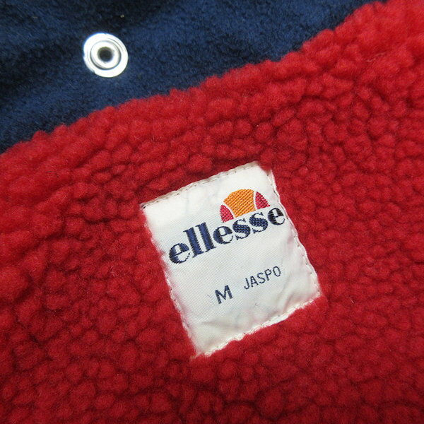 H■エレッセ/ellesse ビッグロゴ刺繍 ベンチコート 裏ボア【M】紺/MENS■43【中古】