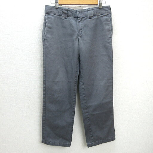 H■メキシコ製■ディッキーズ/Dickies SLIM STRAIGHT ワークパンツ チノパン【32×34】灰色/MENS■79【中古】 H■メキシコ製■ディッキーズ/Dickies SLIM STRAIGHT ワークパンツ チノパン【32×34】灰色/MENS■79【中古】