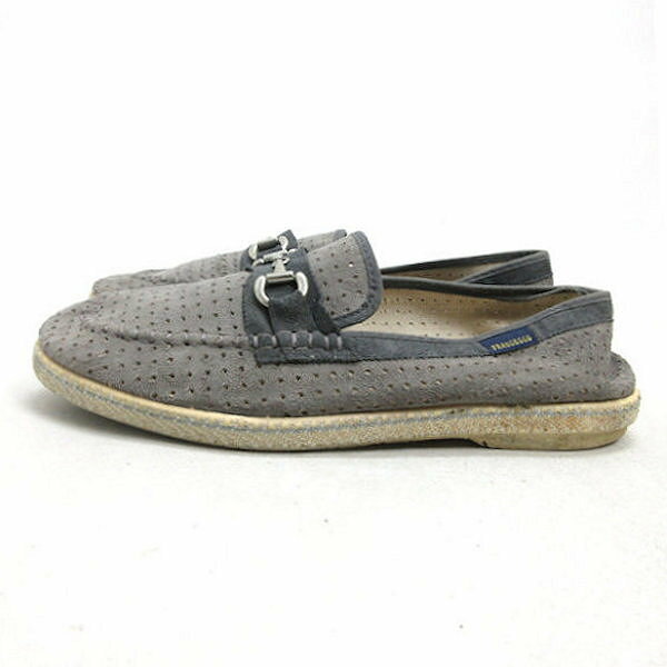 Q■スペイン製【42】フランチェスコ/FRACESCO スエード ピットローファー■灰MENS/25【中古】