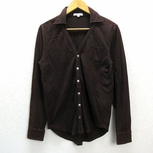 k■アーバンリサーチ/ITEMS URBAN RESEARCH オープンカラー長袖シャツ【38】茶MENS/151 【中古】