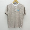 a■サニースポーツ/SUNNY SPORTS ボーダー ヘンリーネックTシャツ【M】茶/MENS/162【中古】