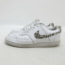 k■【25cm】ナイキ/NIKE DD9665 WMNS COURT VISION LOW レザースニーカー/レオパード/白/LADIES■17【中古】