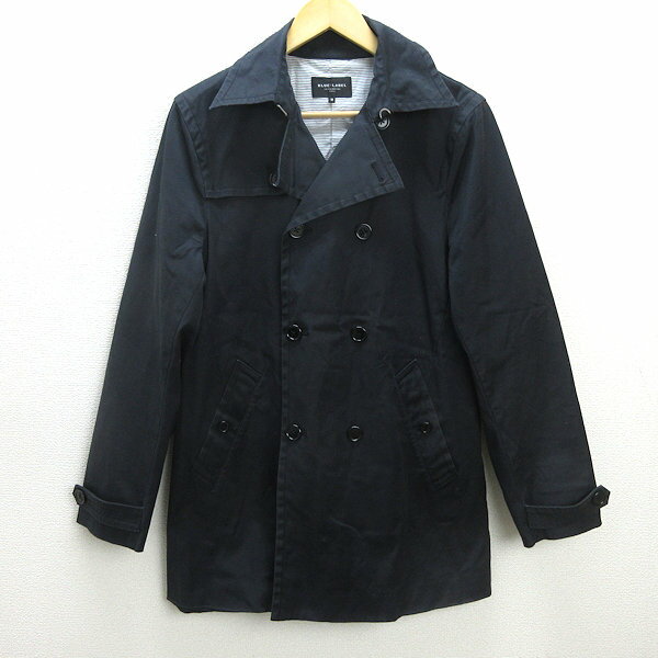 G■ユナイテッドアローズ/UNITED ARROWS BLUE LABEL トレンチコート/コットン【M】黒/men 039 s/102【中古】■