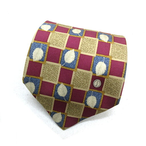 y■伊製■ダンヒル/DUNHILL 落ち葉柄シルクネクタイ■ベージュ×エンジMENS/レトロ/51【中古】 y■伊製■ダンヒル/DUNHILL 落ち葉柄シルクネクタイ■ベージュ×エンジMENS/レトロ/51【中古】