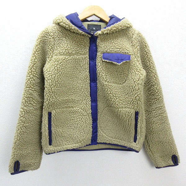 s■ナノユニバース/nano universe ボアフリース フーディジャケット/ブルゾン/JKT【F】ベージュ/LADIES/27【中古】