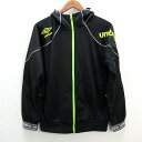 k■アンブロ/UMBRO フーディトレーニングジャケット/ジャージ【L】黒/MENS■16【中古】