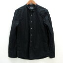 k■ブルーワk■ブルーワーク/BLUE WORK スタンドカラー長袖シャツ/トゥモローランド/黒/MENS【M】■151【中古】ーク/BLUE WORK スタンドカラー長袖シャツ/トゥモローランド/黒/MENS■151【M】【中古】