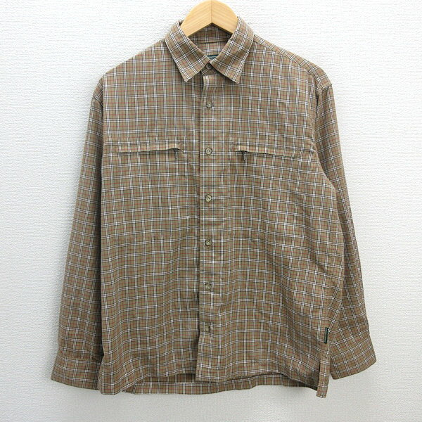 s■日本製■タラスブルバ/TARAS BOULBA チェック柄 長袖シャツ【M】茶/MENS/78【中古】