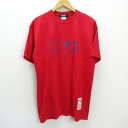 k■USA製■シークエンス/SEQUEN' クルーネック プリントTシャツ【3】赤/MENS■120【中古】