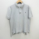 z■ポロラルフローレン/POLO RalphLauren 半袖 ポロシャツ 鹿の子【L】灰/men's/34【中古】