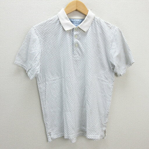 z■ユナイテッドアローズ/UNITED ARROWS A DAY THE LIFE半袖ポロシャツ ドット柄【S】白紺/men's/33【中古】■ z■ユナイテッドアローズ/UNITED ARROWS A DAY THE LIFE半袖ポロシャツ ドット柄【S】白紺/men's/33【中古】■