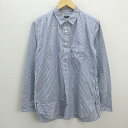 Q■日本製■ソフネット/SOPHNET ストライプ柄 長袖プルオーバーシャツ■白/紺【 メンズM 】MENS/24【中古】(4)
