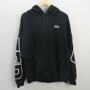 C■STARTER/スターター バックプリント/袖プリント スウェット プルオーバーパーカー【L】黒/MENS■29【中古】■