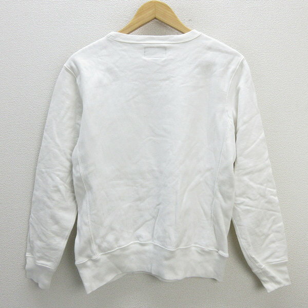 k■ビームス/BEAMS LHRフェルトプリント スウェットトレーナー【M】白/MENS■85【中古】