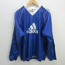 k■90s■アディダス/adidas ビッグロゴプリント ピステジャケット/トレーニングウェア【O】水色/MENS■31【中古】