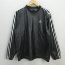 H■アディダス/adidas プルオーバージャケット トレーニングウェア ジャージ【L】黒/MENS■74【中古】