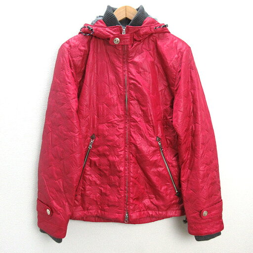 k■シンプリシテェ/simplicite PLUS snow crystal柄 中綿フーディジャケットJKT【42】赤/MENS■88【中古】 k■シンプリシテェ/simplicite PLUS snow crystal柄 中綿フーディジャケットJKT【42】赤/MENS■88【中古】