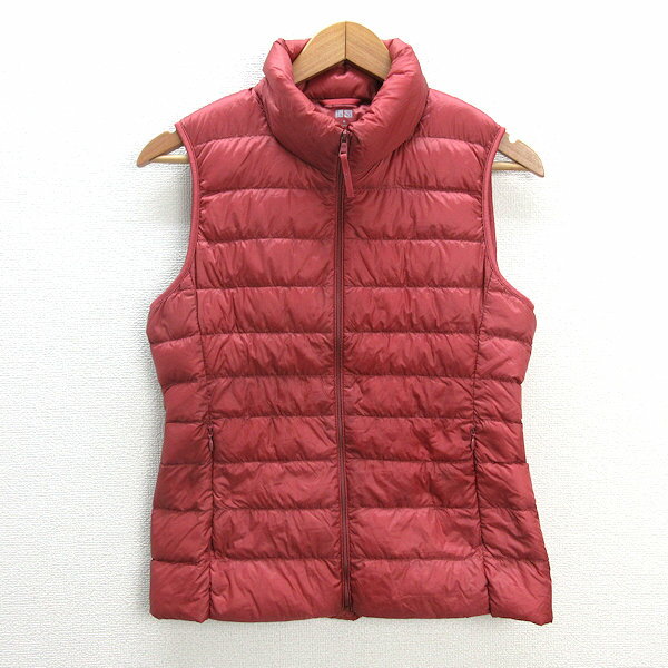 U■ユニクロ/UNIQLO ウルトラダウンベスト ナイロン【M】橙系/LADIES/3【中古】のサムネイル