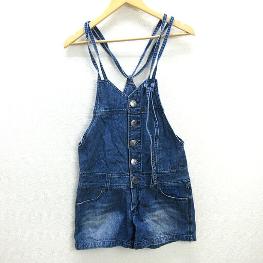 k■バナナセブン/BANANA SEVEN デニムサロペット オーバーオール ショートパンツ【M】LADIES■130【中古】 k■バナナセブン/BANANA SEVEN デニムサロペット オーバーオール ショートパンツ【M】LADIES■130【中古】