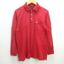 G■バーバリー/Burberry GOLF 長袖ポロシャツ/鹿の子地【LL】赤/men's/35【中古】■