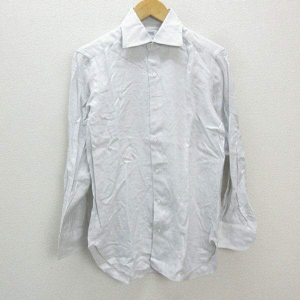 k■フェアファックス/FAIRFAX ホリゾンタルカラー長袖シャツ/ワイシャツ【15/38】白/MENS■116【中古】