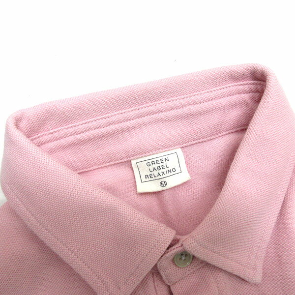 s■ユナイテッドアローズ/Green Label Relaxing 鹿の子地 半袖ポロシャツ【M】ピンク/MENS/48【中古】