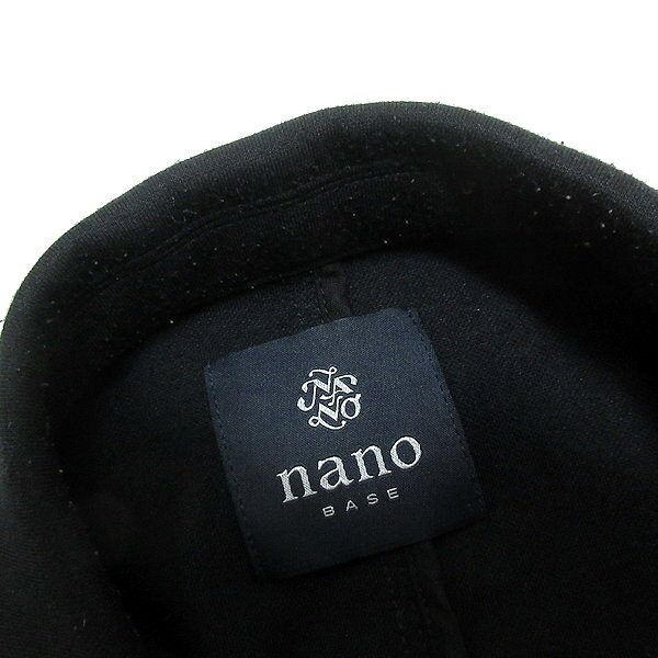 y■ナノユニバース/NANO UNIVERSE 2つボタン ニットジャケットJKT■黒【M】MENS/細身/36【中古】