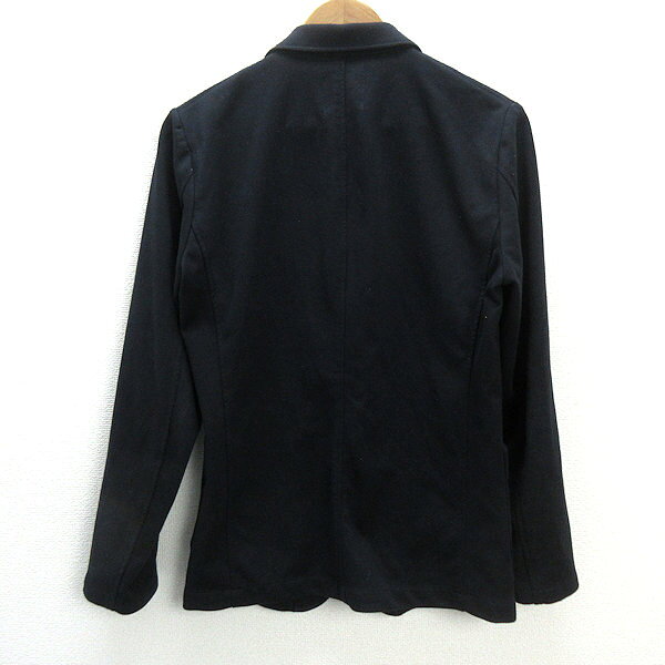 y■ナノユニバース/NANO UNIVERSE 2つボタン ニットジャケットJKT■黒【M】MENS/細身/36【中古】