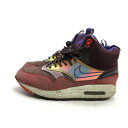 y■【25cm】ナイキ/NIKEエアマックス1 AIR MAX1 MID SNKRBT WPスニーカーブーツ■茶系LADIES/F58【中古】