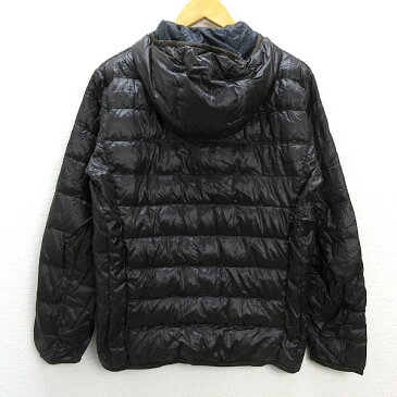 y■ユニクロ/UNIQLO フーディー ライトダウンジャケットJKT■こげ茶【メンズS】MENS/59【中古】