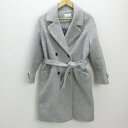k■ハレ/HARE ダブルボタンロングコート【レディースS】灰色グレーLADIES/45【中古】