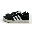 y■【24.5cm】アディダス/ADIDAS VL COURT 2 スエードスニーカー■黒LADIES/127【中古】