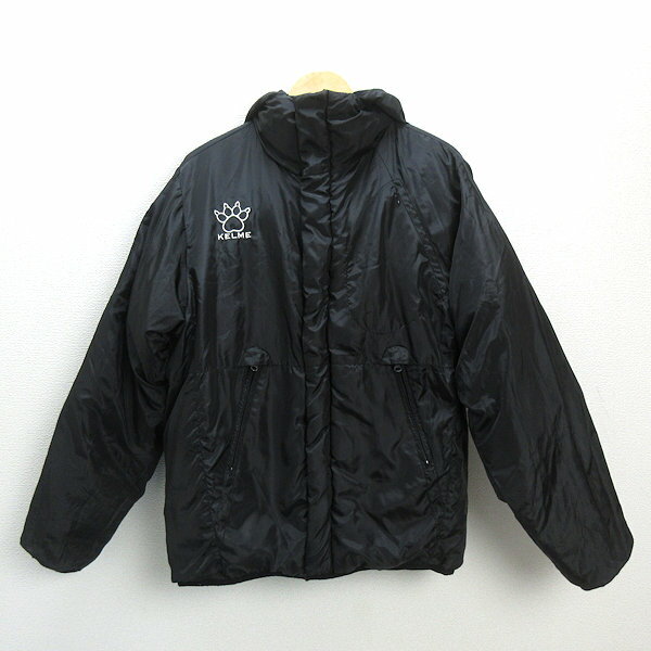 s■ケルメ/KELME リバーシブル フーディ 中綿ジャケット【S】緑 黒/MENS/86【中古】
