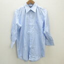 y■バーバリーロンドン/BURBERRY LONDON 3/4袖丈 カッターシャツ■水色【L−78】MENS/レトロ/63【中古】(4)