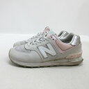 k■【23.5cm】ニューバランス/New Balance 574 スエードスニーカー灰色ピンク/LADIES■70【中古】