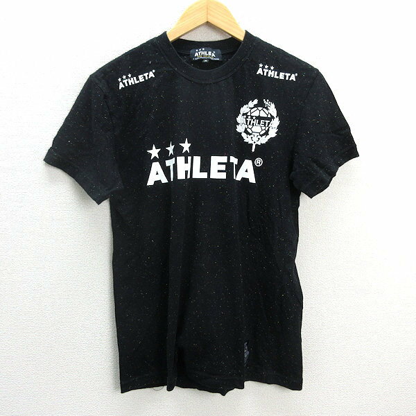 z■アスレタ/ATHLETA プリントTシャツ フットサル【M】黒/men's/22【中古】■