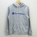 G■チャンピオン/champion ビッグロゴプルオーバーパーカー【XL】灰/men's/54【中古】■