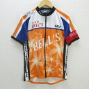 D■ルイガノ/louisgarneau フルジップ 半袖サイクルウェア/BELL'S【M程度】橙/MENS/70【中古】