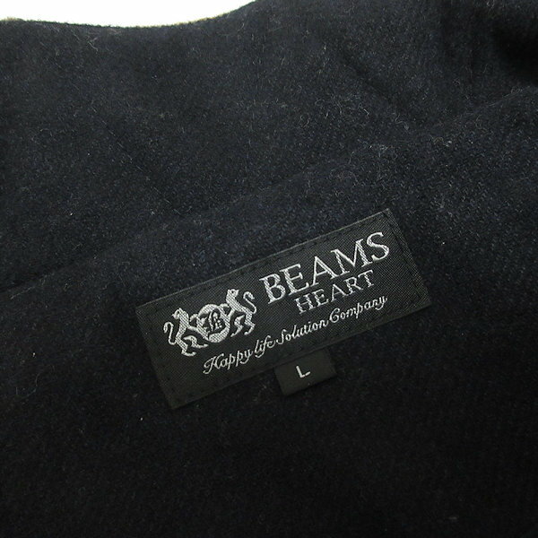 H■ビームス/BEAMS HEART トグルボタン ダッフルコート/ベーシックデザインで合わせやすい【L】紺/MENS■28【中古】