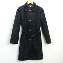 G■トミーヒルフィガー/TOMMYHILFIGER トレンチコート/ベルト付き【2】黒/LADIES/116【中古】■