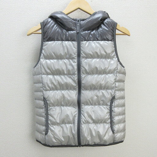 U■ユニクロ/UNIQLO プレミアムライトダウンベスト/フーデッドダウン【S】灰系/LADIES/14【中古】 U■ユニクロ/UNIQLO プレミアムライトダウンベスト/フーデッドダウン【S】灰系/LADIES/14【中古】