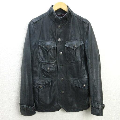 H■ニコル/NICOLE CLUB FOR MEN ラムレザージャケット【48】灰色/MENS■18【中古】 H■ニコル/NICOLE CLUB FOR MEN ラムレザージャケット【48】灰色/MENS■18【中古】