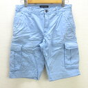 G■トミーヒルフィガー/TOMMYHILFIGER コットンハーフカーゴパンツ【32】水色/men's/29【中古】■(4)