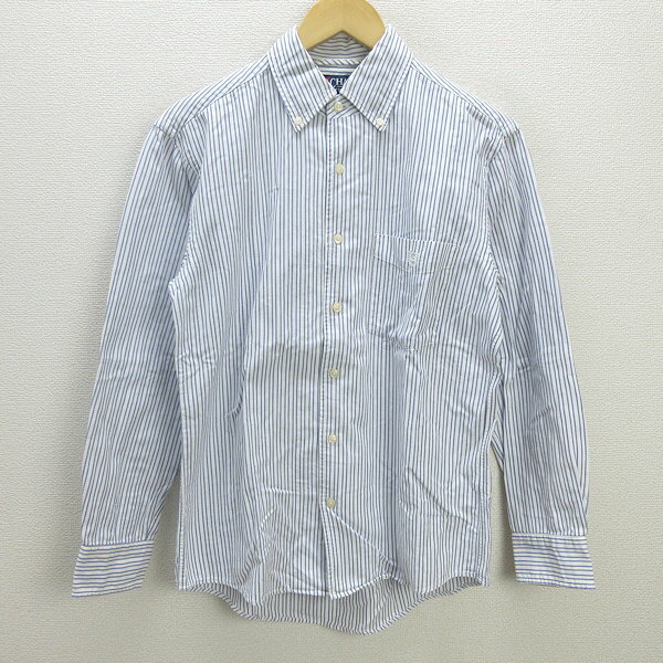 G■チャップス/CHAPS RalphLoren EST.1978 長袖BDシャツ/ストライプ柄【M】青白/men's/107【中古】■