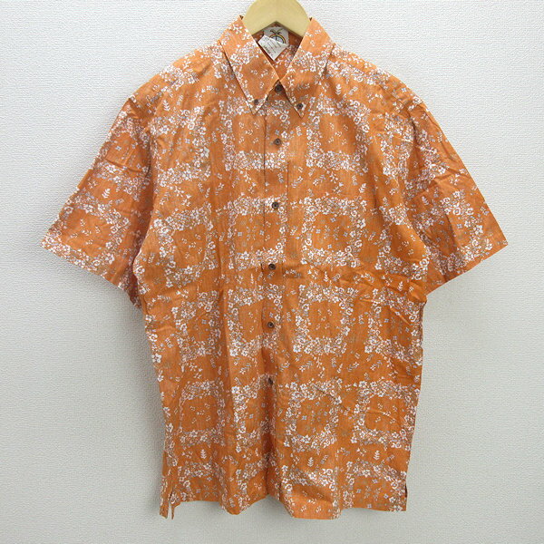 【 ブランド 】 アロハトロピカル/HAWAIIAN ALOHA TROPICAL 【 カラー 】 オレンジ　 【 サイズ 】 表記 [ L ](メンズ) 実寸 [ 着丈75cm 肩幅50cm 身幅61cm 袖丈27cm] 【 素材 】 コットン　100% 【 商品詳細 】 USED商品になります。 多少のシワ・毛羽立などございます。 　 アロハトロピカルのアロハシャツです。 ポケット1つ・ボタンダウン・花柄の一着です。 【 Aランクのお品になります 】 S:新品、未使用品 A:多少の使用感はあるが汚れやダメージは気にならない程度 B:多少の汚れやシミ、毛羽立ちはあるがダメージは気にならない程度 C:使用感があり、多少の汚れやダメージがある D:使用感があり、汚れやダメージが目立つ E:汚れやダメージが目立つジャンク品
