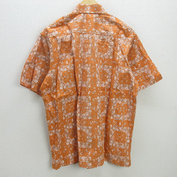 G■アロハトロピカル/HAWAIIAN ALOHA TROPICAL アロハシャツ/コットン【L】オレンジ/men's/136【中古】■
